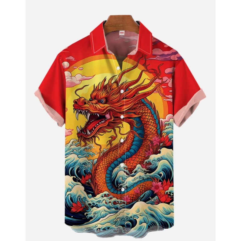 Fashion Ethnic Wear For Men - Męska lniana koszula retro z etnicznym