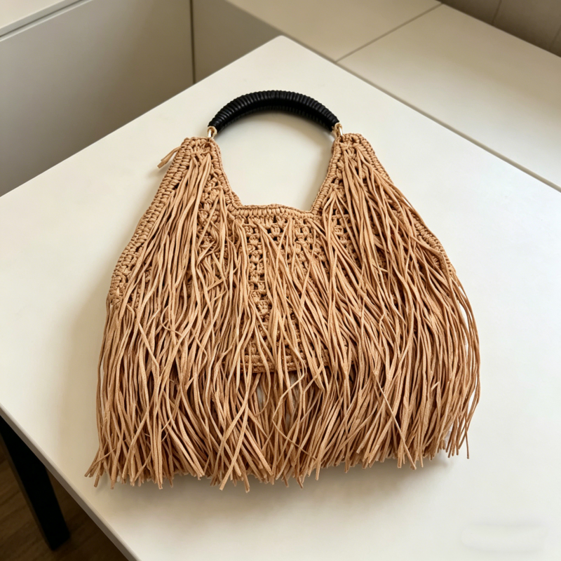 Ethnic Fashion Designer - Torba słomkowa w stylu boho z
