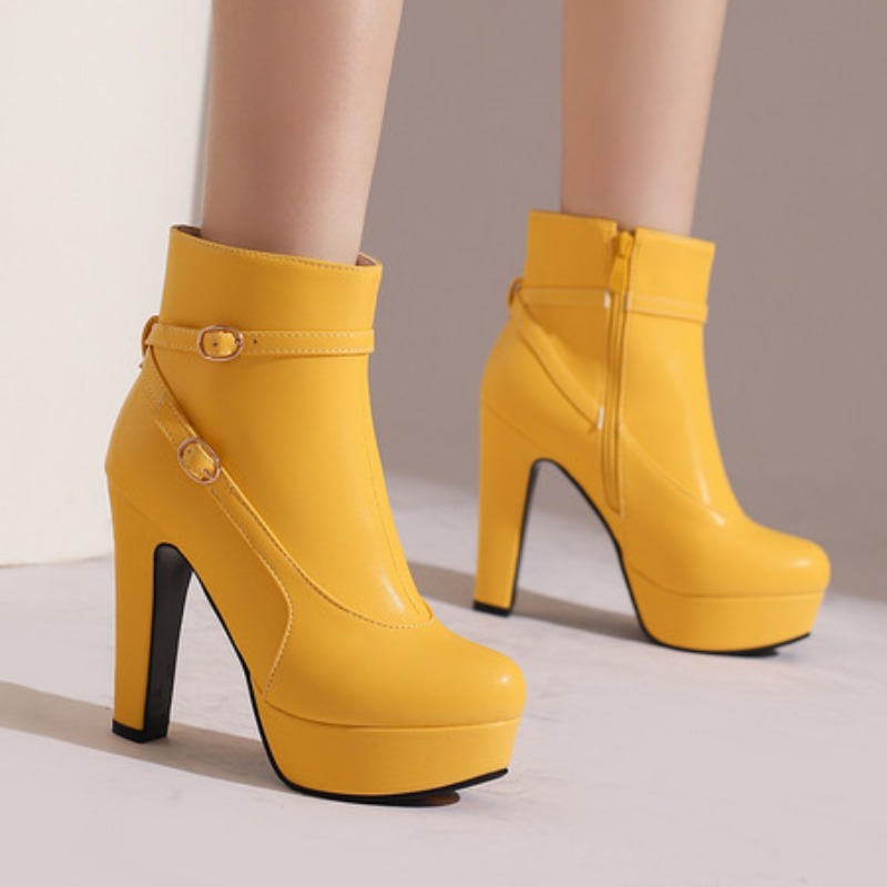 Ethnic Fashion Women - Platformy Botki Damskie Sexy Nity Botki