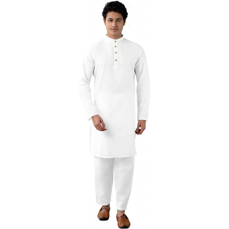 Kurta Men Cotton - Męski zestaw tunika-kurta z bawełny, indyjski