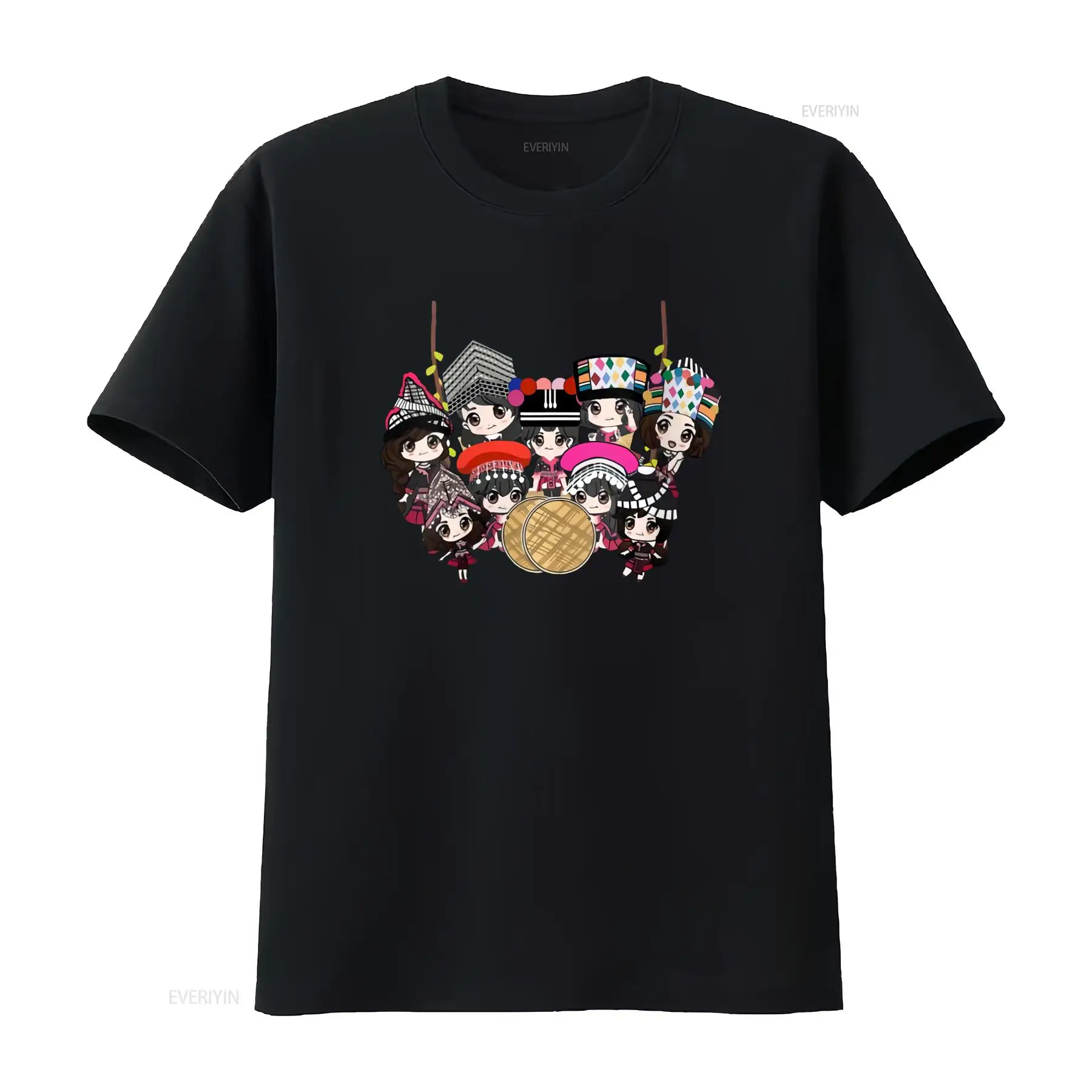 Fashion Ethnic Wear For Men - Koszulka z nadrukiem 9 dziewcząt Hmong,