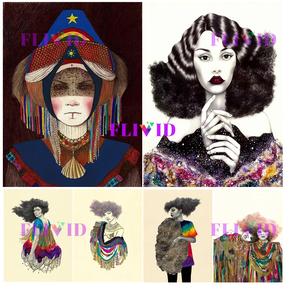 Ethnic Fusion Fashion - Obraz na płótnie w stylu vintage,