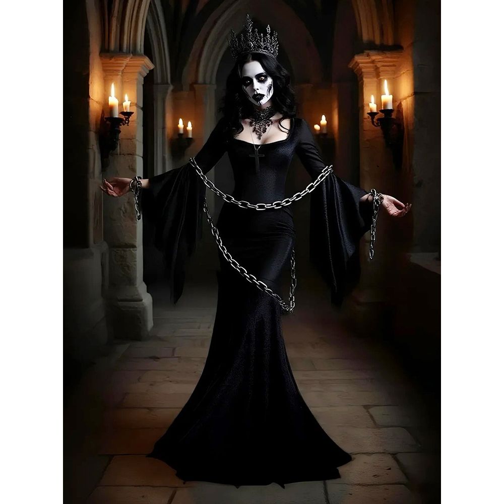 Ethnic Clothing & Online Fashion Store Khaadi Pk - Gotycka długa sukienka wampirzyka/witchy na Halloween,