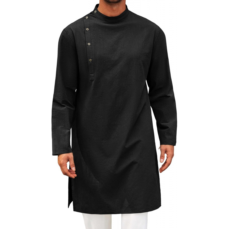 Kurta Men Cotton - Męski kaftan, toba, szata, koszula henley