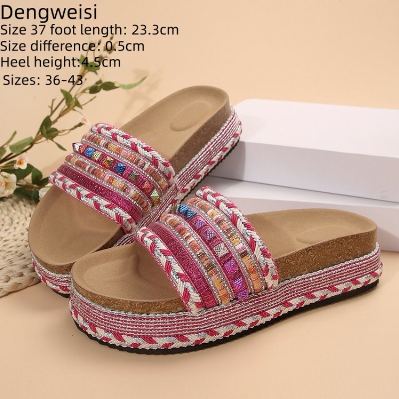 Ethnic Fashion Women - Damskie sandały w stylu boho, retro,