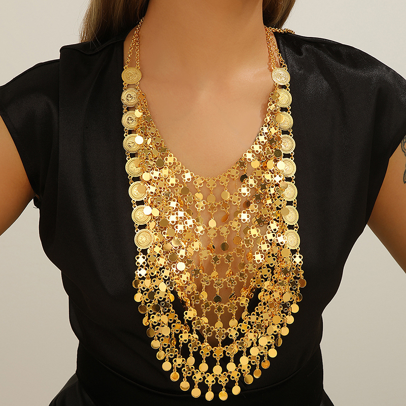 Ethnic Fashion Dubai - Złoty Naszyjnik z Bliskiego Wschodu Dubaj,