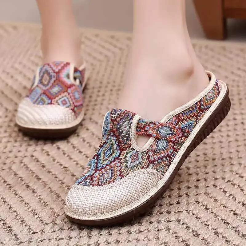 Ethnic Fashion Walk - Damskie pantofle w stylu etnicznym modne