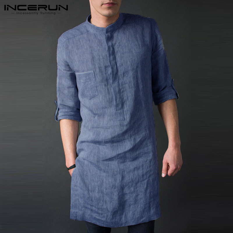 INCERUN Męskie koszulki midi z – Kurta Men Cotton recenzja i cena
