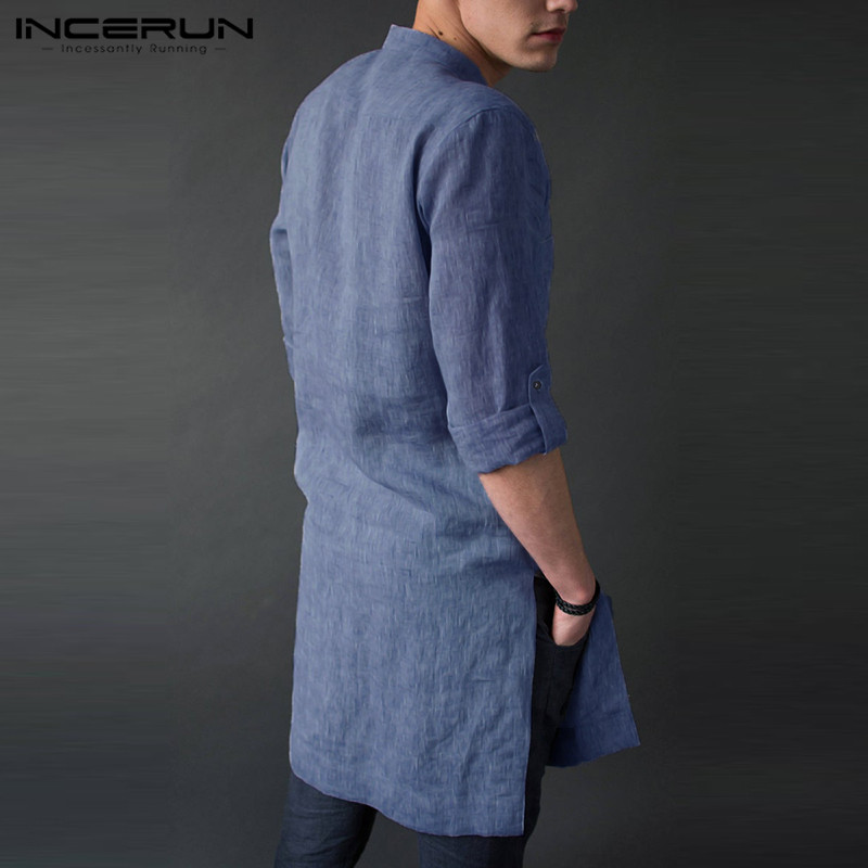 INCERUN Męskie koszulki midi z – Kurta Men Cotton recenzja i cena