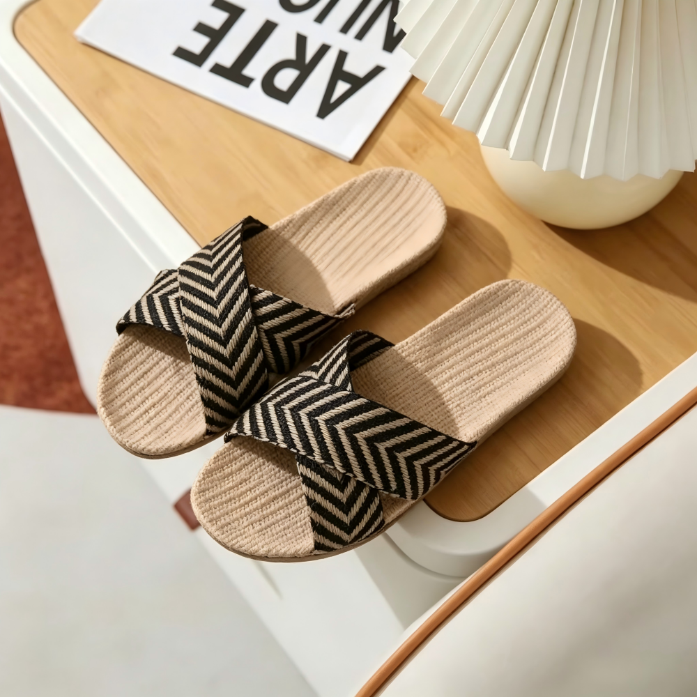 SHAJI Letnie lniane kapcie dam – Ethnic Fashion Women recenzja i cena
