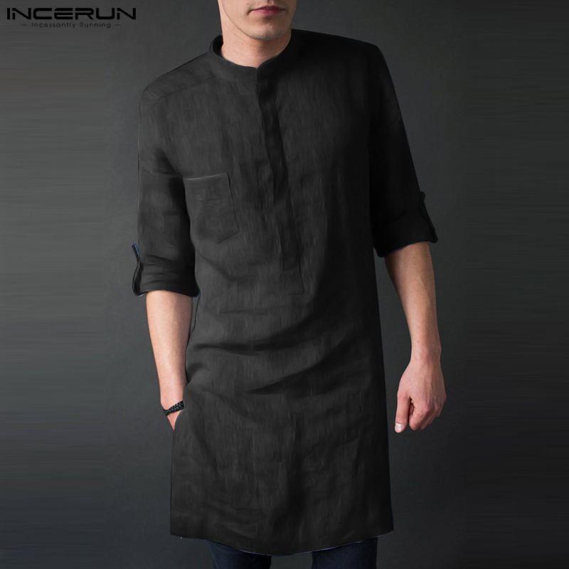 INCERUN Męskie koszulki z dług – Kurta Men Cotton recenzja i cena