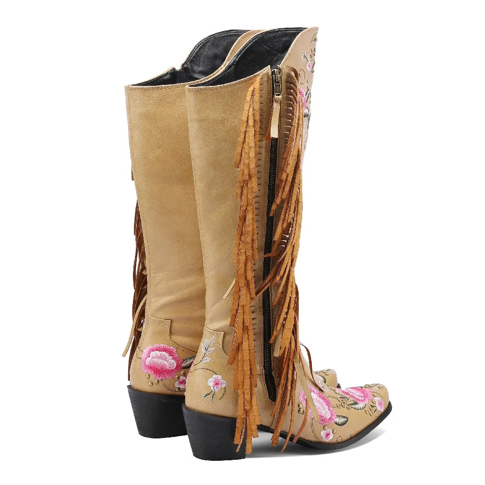 Moda Haft Kwiat Zachodnie buty – Ethnic Fashion Women recenzja i cena